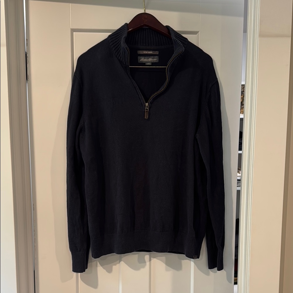 Eddie Bauer Black Zip Up Sweater